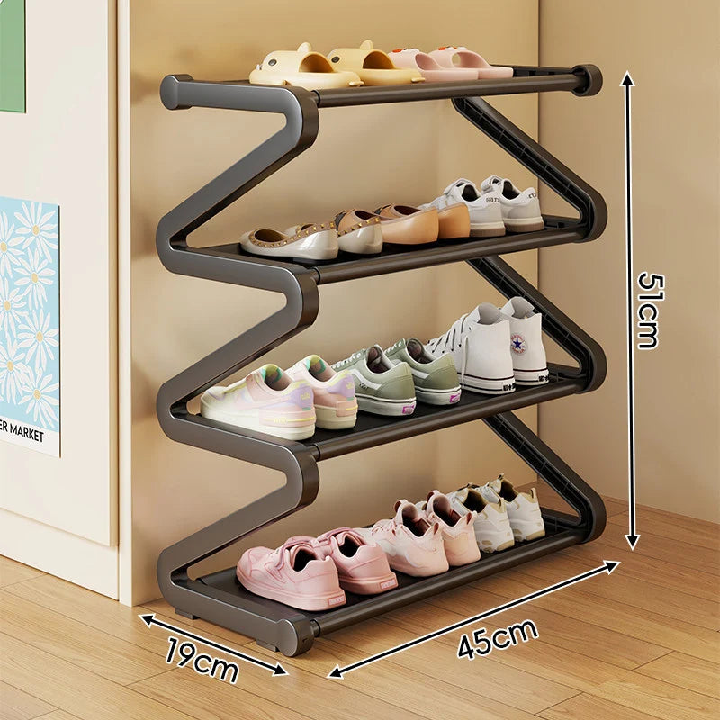 Shoe Rack Zigzag Multi-Tier Compact Space-Saving Storage