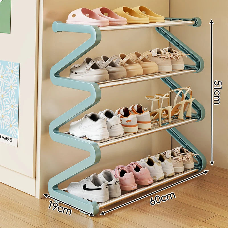 Shoe Rack Zigzag Multi-Tier Compact Space-Saving Storage