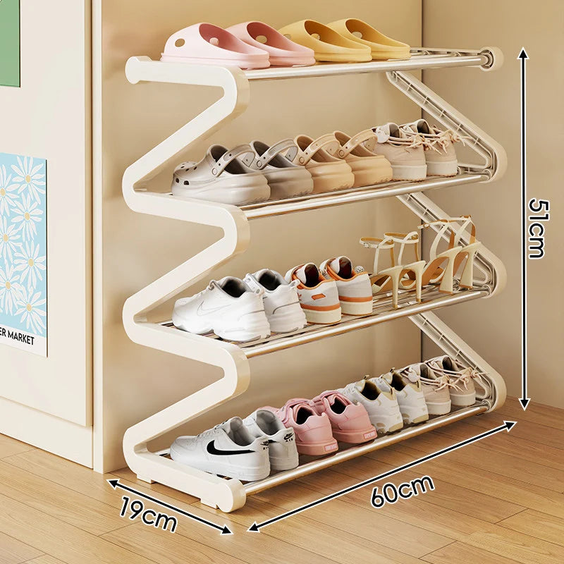 Shoe Rack Zigzag Multi-Tier Compact Space-Saving Storage