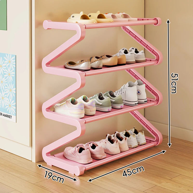 Shoe Rack Zigzag Multi-Tier Compact Space-Saving Storage