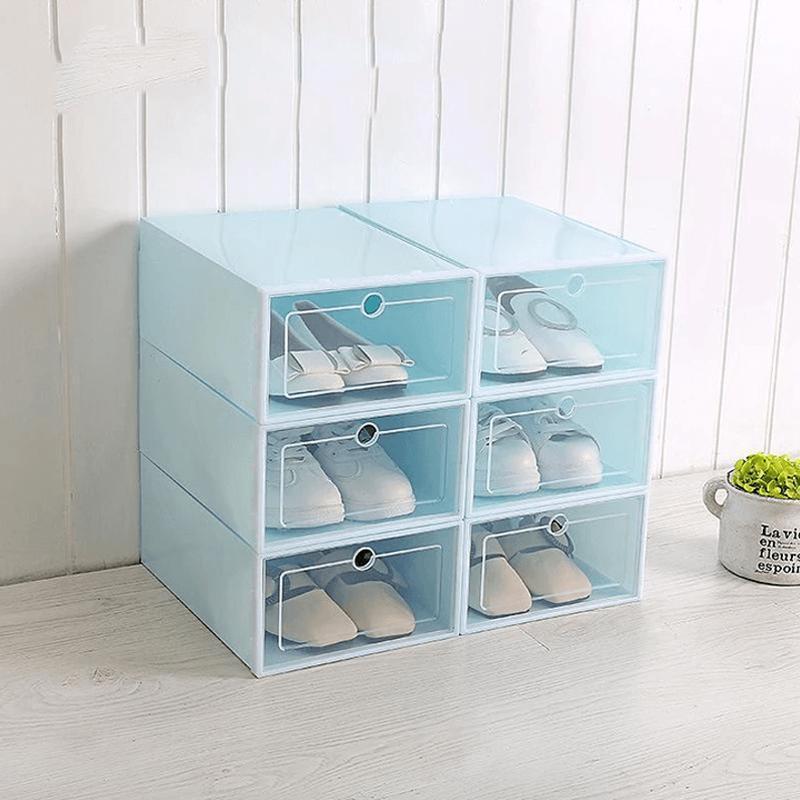 Shoe Storage Box Clear Drop-Front Stackable