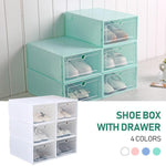 Shoe Storage Box Clear Drop-Front Stackable
