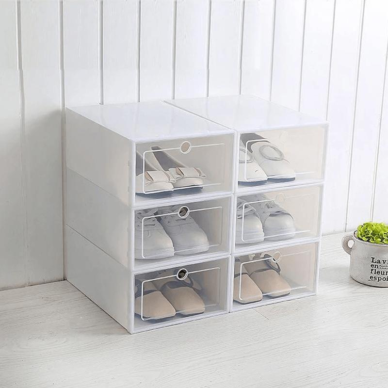 Shoe Storage Box Clear Drop-Front Stackable