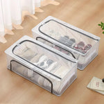 Shoe Storage Box Clear Foldable Water-Resistant	Double Door