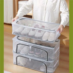 Shoe Storage Box Clear Foldable Water-Resistant	Double Door