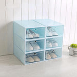 Shoe Storage Box Drop-Front Stackable Clear