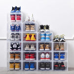 Shoe Storage Box Drop-Front Stackable Clear