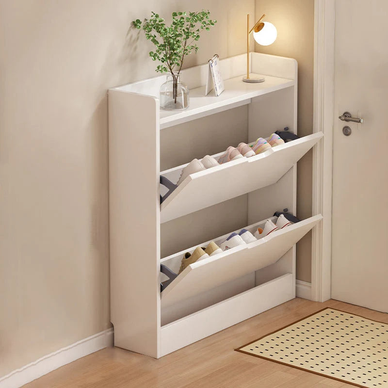 Shoe Storage Cabinet Slim Space-Saving Concealed Storage