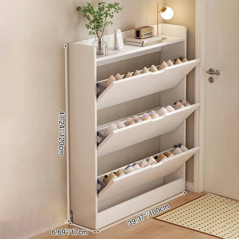 Shoe Storage Cabinet Slim Space-Saving Concealed Storage