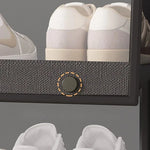 Shoe Storage Cabinet Transparent Multi-Layer Steel Frame
