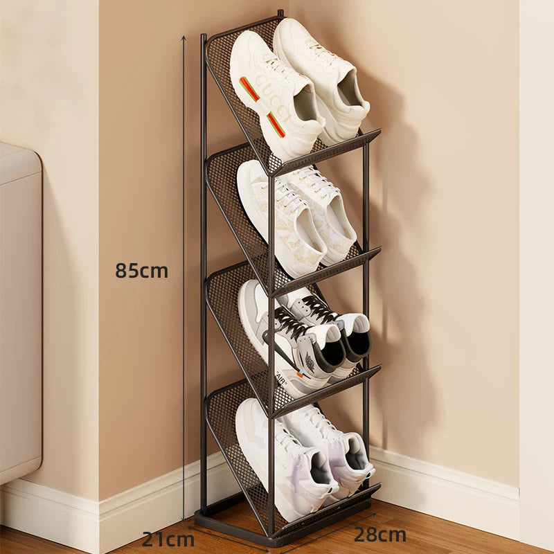 Shoe Storage Rack Steel Mesh Slim Vertical Design