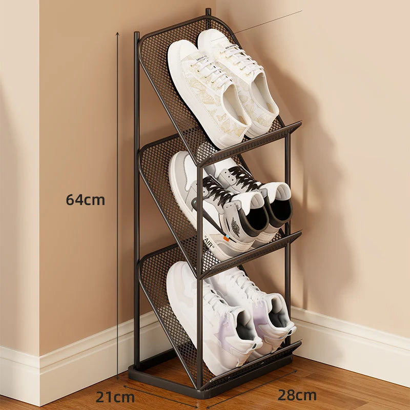 Shoe Storage Rack Steel Mesh Slim Vertical Design