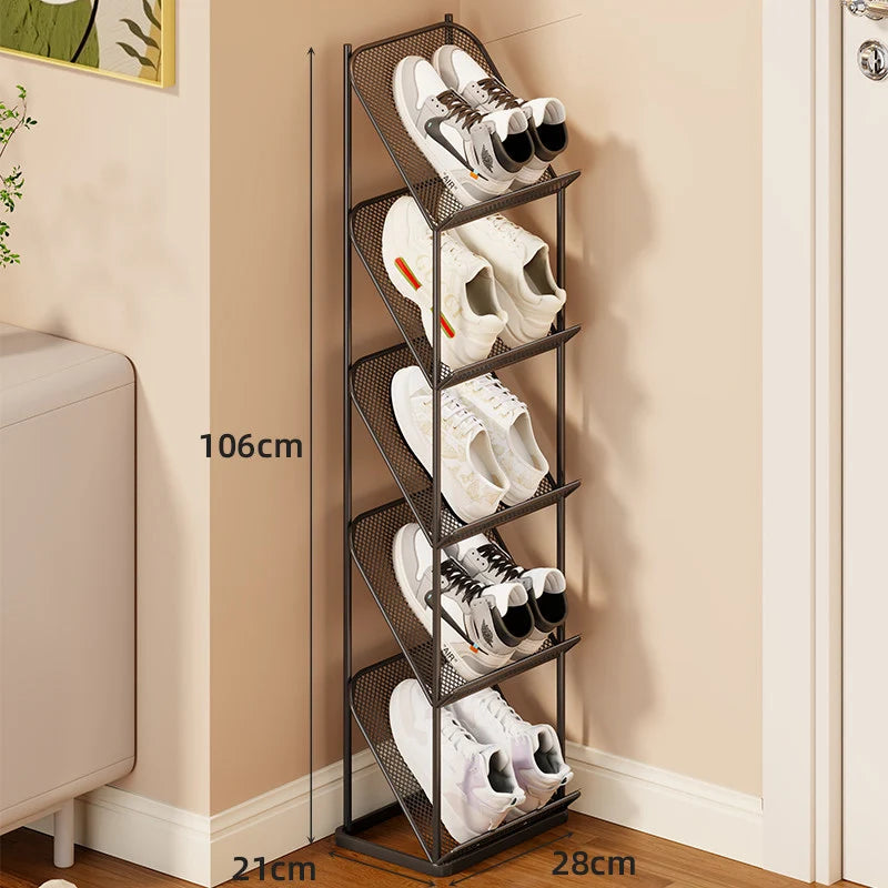 Shoe Storage Rack Steel Mesh Slim Vertical Design