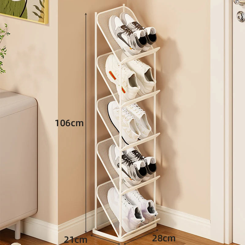 Shoe Storage Rack Steel Mesh Slim Vertical Design