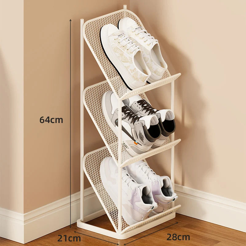 Shoe Storage Rack Steel Mesh Slim Vertical Design