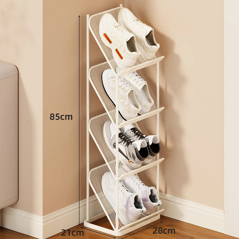 Shoe Storage Rack Steel Mesh Slim Vertical Design