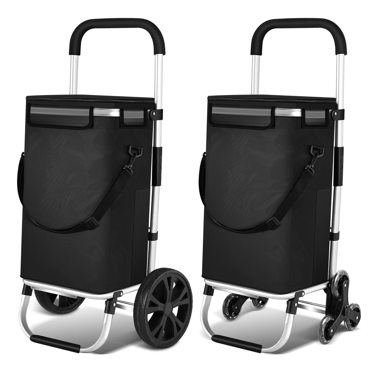 Shopping Trolley Foldable Insulated Cooling Compartment