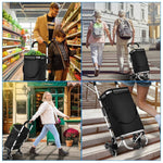 Shopping Trolley Foldable Insulated Cooling Compartment