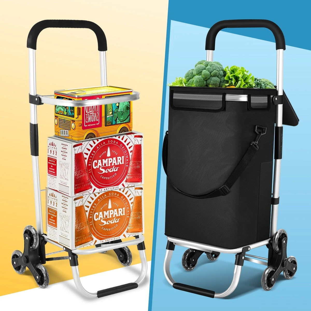 Shopping Trolley Foldable Insulated Cooling Compartment