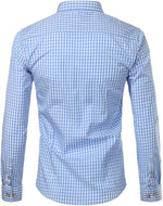 Short-Sleeve Shirt Checked Pattern Lightweight Button-Down Collar