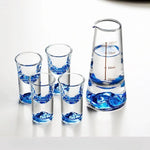 Shot Glass Set Lead-Free Mountain Design With Pourer