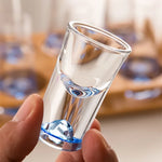 Shot Glass Set Lead-Free Mountain Design With Pourer