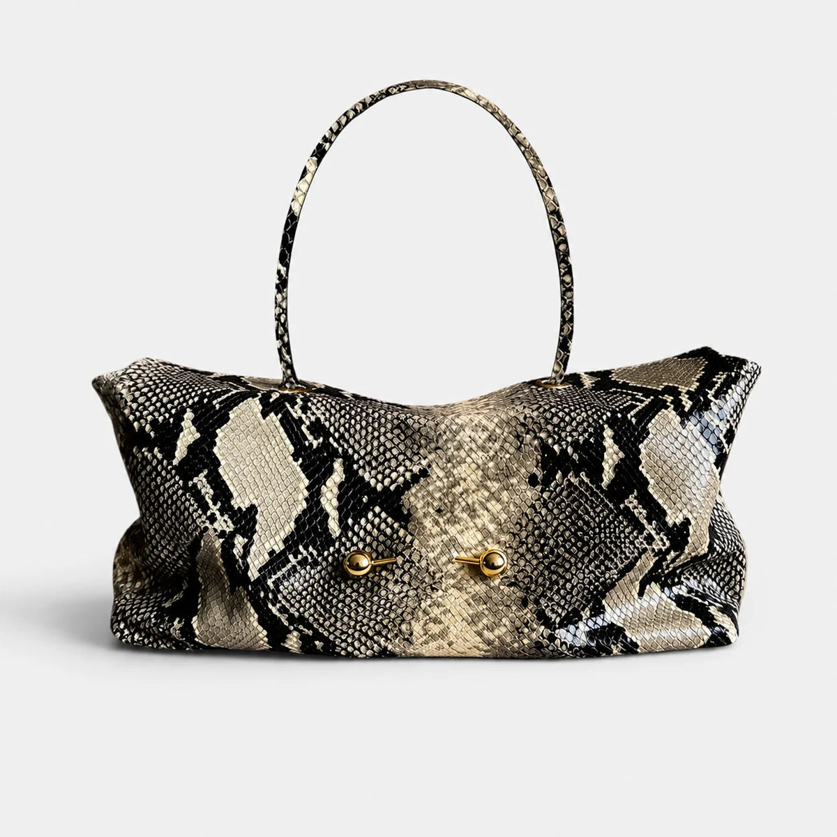 Shoulder Bag Croc-Textured Vegan Leather Spacious Interior