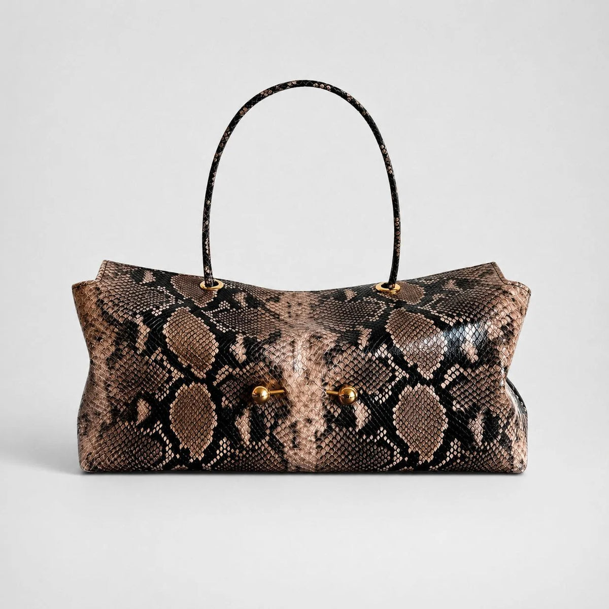 Shoulder Bag Croc-Textured Vegan Leather Spacious Interior