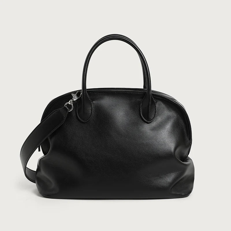 Shoulder Bag Leather Adjustable Strap Double Handles