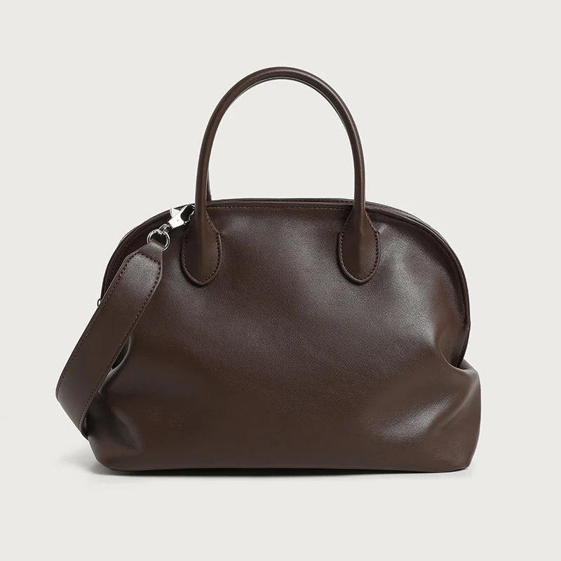 Shoulder Bag Leather Adjustable Strap Double Handles
