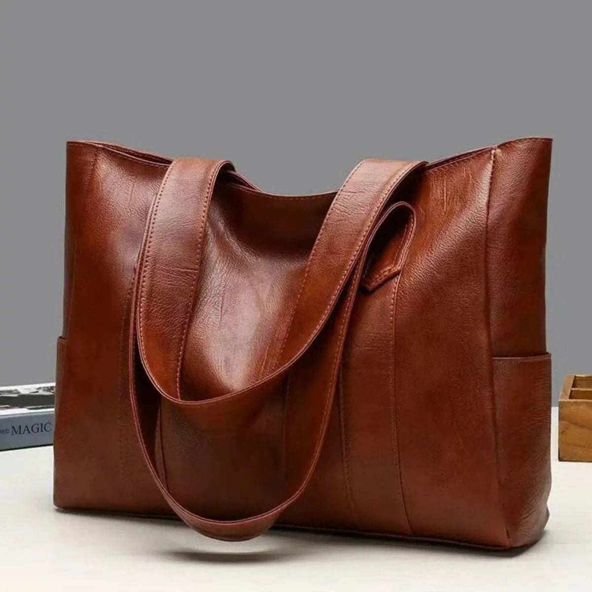 Shoulder Bag PU Leather Spacious Compartment With Interior Pockets