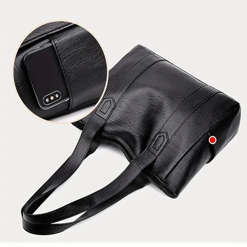 Shoulder Bag PU Leather Spacious Compartment With Interior Pockets
