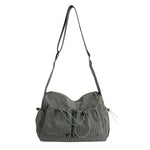 Shoulder Bag Plaid Adjustable Strap Multiple Pockets