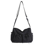 Shoulder Bag Plaid Adjustable Strap Multiple Pockets