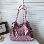 Shoulder Bag Sequin Finish Braided Strap