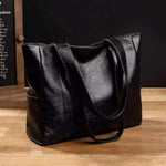 Shoulder Bag Smooth PU Leather Zipper Closure Organized Interior Pockets