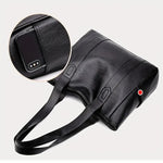 Shoulder Bag Smooth PU Leather Zipper Closure Organized Interior Pockets