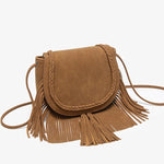 Shoulder Bag Suede Braided Fringe Lightweight