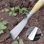 Shovel Stainless Steel Double Edged Wooden Handle