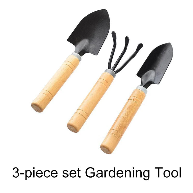 Shovel Stainless Steel Double Edged Wooden Handle