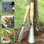 Shovel Stainless Steel Double Edged Wooden Handle