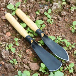 Shovel Stainless Steel Double Edged Wooden Handle
