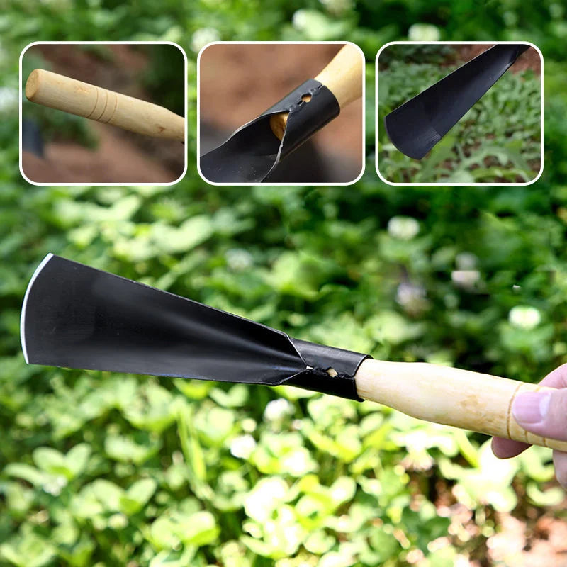 Shovel Stainless Steel Double Edged Wooden Handle