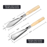 Shovel Stainless Steel Double Edged Wooden Handle