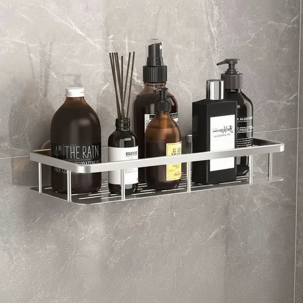 Shower Caddy No-Drill Adhesive Mount Stainless Steel Rust-Resistant Drainage Slats