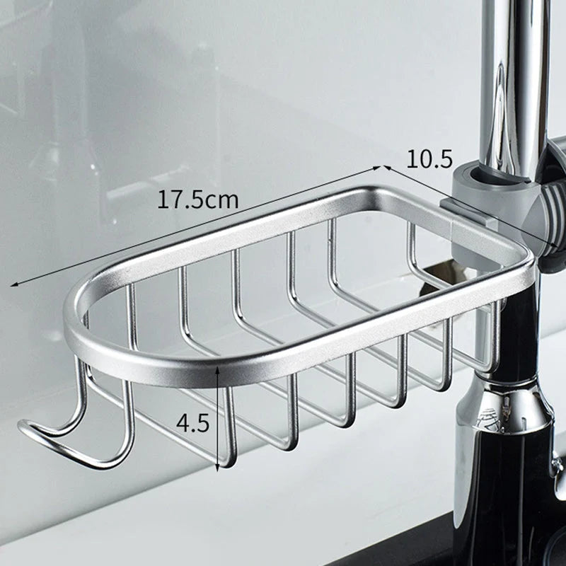 Shower Caddy No-Drill Round Pipe Mount Rustproof Aluminum With Hooks