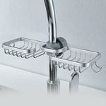 Shower Caddy No-Drill Round Pipe Mount Rustproof Aluminum With Hooks