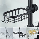 Shower Caddy No-Drill Round Pipe Mount Rustproof Aluminum With Hooks