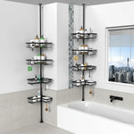 Shower Caddy Telescopic 4 Adjustable Shelves Space-Saving