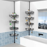 Shower Caddy Telescopic 4 Adjustable Shelves Space-Saving